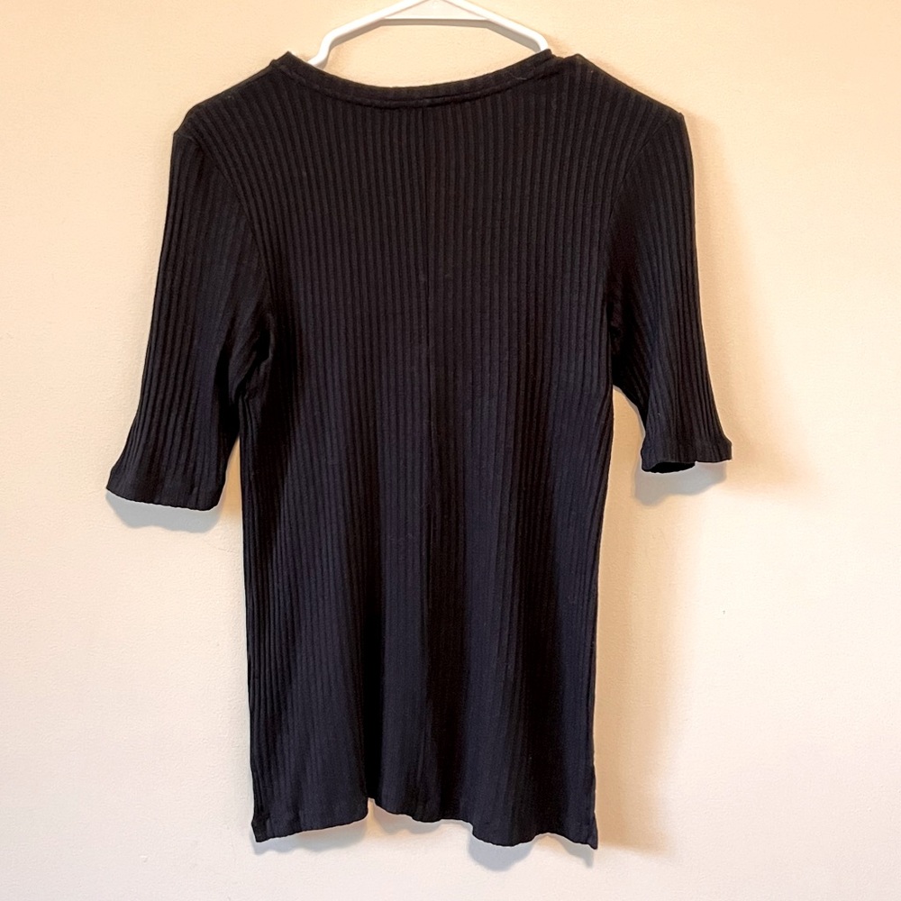Topshop Ribbed Button Top - Picture 2 of 6